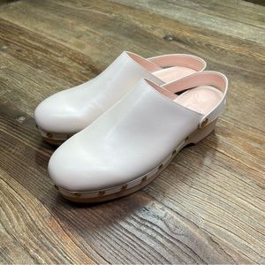 New ~ J. Crew Convertible Leather Clogs Dusty Ivory Size 10
